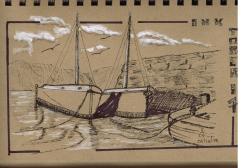 Jour 1 - inspiration du livre How to Paint Boats de Ralph S. Coventry